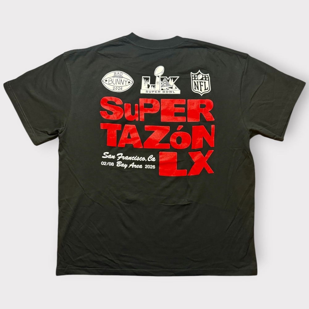 Bad Bunny NFL Super Bowl LX San Francisco T-Shirt Black Mens Large SuPER TAZÓN